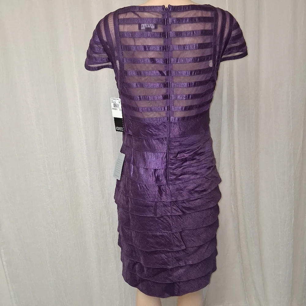 Adrianna Papell New  Rich Purple Layered Mini Dress - Picture 7 of 16